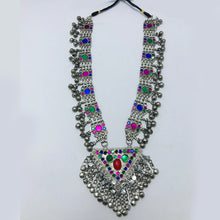 Load image into Gallery viewer, Kuchi Boho Necklace With Multicolor Glass Stones
