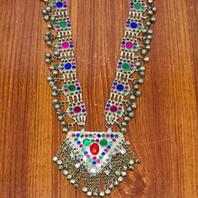 Load image into Gallery viewer, Kuchi Boho Necklace With Multicolor Glass Stones
