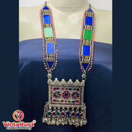 Handmade Kuchi Tribal Long Chain Pendant Necklace