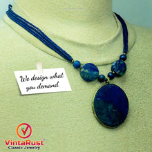 Load image into Gallery viewer, Lapis Lazuli Big Stone Pendant Necklace
