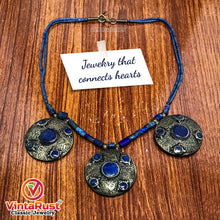 Load image into Gallery viewer, Lapis Lazuli Stone Beaded Necklace With Three Motifs
