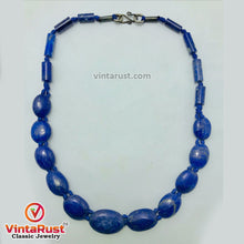 Load image into Gallery viewer, Statement Handcrafted Lapis Lazuli Beaded Stone Necklace
