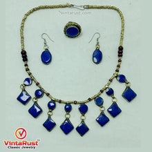 Load image into Gallery viewer, Tribal Dangling Lapis Stone Jewelry Set
