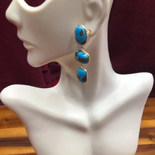 Load image into Gallery viewer, Long Dangle Turquoise Earrings
