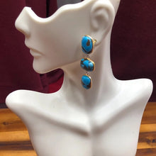 Load image into Gallery viewer, Long Dangle Turquoise Earrings
