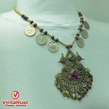 Load image into Gallery viewer, Vintage Metal And Wooden Beaded Chain Necklace
