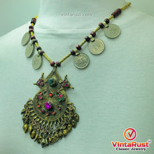 Load image into Gallery viewer, Vintage Metal And Wooden Beaded Chain Necklace
