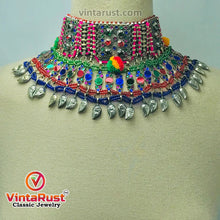 Load image into Gallery viewer, Multicolor Glass Stone Choker Necklace
