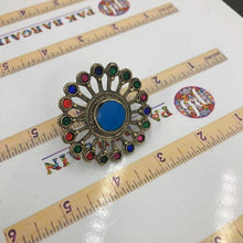 Load image into Gallery viewer, Afghan Massive Ring With Multicolor Glass Stones
