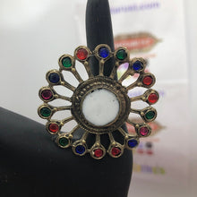 Load image into Gallery viewer, Massive Ring With Multicolor Glass Stones
