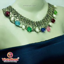 Load image into Gallery viewer, Boho Chic Gemstone and Pearl Choker Necklace

