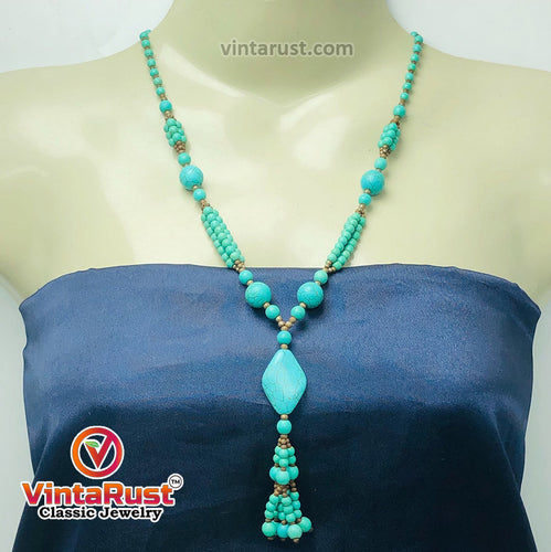 Multilayers Beaded Turquoise Necklace