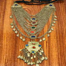 Load image into Gallery viewer, Multilayers Bib Necklace With Dangling Massive Pendant
