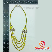 Load image into Gallery viewer, Beaded Multilayers Yellow Glass Stone Necklace
