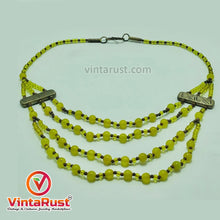 Load image into Gallery viewer, Beaded Multilayers Yellow Stones Handmade Necklace
