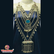 Load image into Gallery viewer, Multilayers Bib Necklace With Dangling Amulet Style Pendant
