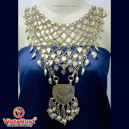 Oversized Silver Kuchi Massive Necklace