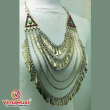 Load image into Gallery viewer, Oversized Silver Kuchi Multilayers Bib Necklace
