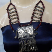 Load image into Gallery viewer, Tribal Wide Wooden Beaded Chain Pendant Necklace
