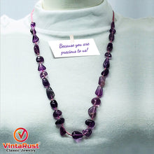 Load image into Gallery viewer, Purple Fluorite Beaded Necklace
