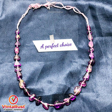 Load image into Gallery viewer, Radiant Purple Fluorite Beaded Stone Necklace
