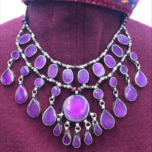 Load image into Gallery viewer, Purple Stone Multilayer Bib Necklace
