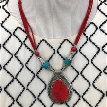 Load image into Gallery viewer, Afghan Red Stone Antique Handmade Pendant Necklace

