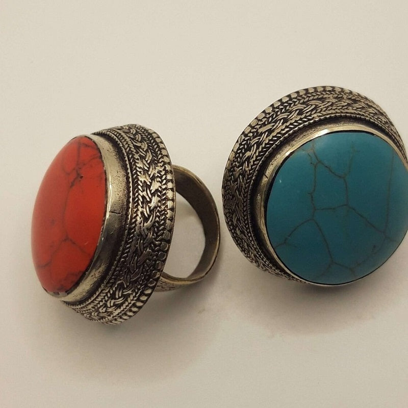 Ethnic Handmade Tribal Stone Ring – Vintarust