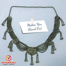 Load image into Gallery viewer, Rustic Silver Kuchi Vintage Necklace With Bells
