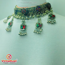 Load image into Gallery viewer, Multicolor Glass Stones Silver Kuchi Bells Jewelry Set
