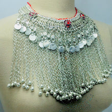 Load image into Gallery viewer, Silver Kuchi Handmade Choker Necklace With Long Bells
