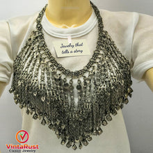 Load image into Gallery viewer, Silver Kuchi Oversized Dangling Tassels Necklace
