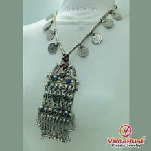 Load image into Gallery viewer, Vintage Silver Pendant Necklace with Coins
