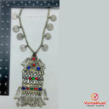 Load image into Gallery viewer, Vintage Silver Pendant Necklace with Coins
