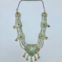Load image into Gallery viewer, Silver Vintage Necklace with Turquoise Beads

