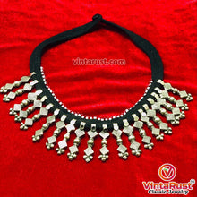 Load image into Gallery viewer, Tribal Boho Vintage Choker Necklace With Dangling Silver Spikes
