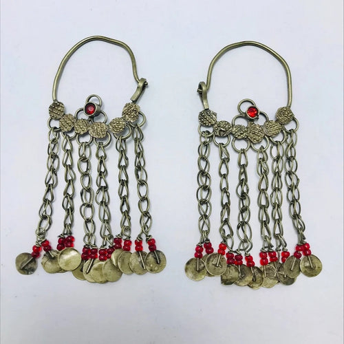  Tribal Antique Earrings With Long Tassels
