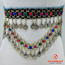 Load image into Gallery viewer, Tribal Belly Dance Belt With Multicolor Glass Stones
