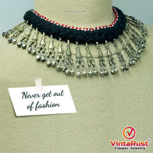 Load image into Gallery viewer, Tribal Black Vintage Choker Necklace With Dangling Bells
