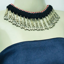 Load image into Gallery viewer, Tribal Black Vintage Choker Necklace With Dangling Bells
