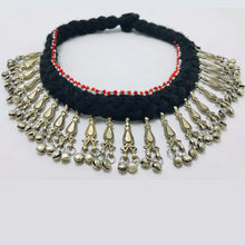 Load image into Gallery viewer, Tribal Black Vintage Choker Necklace With Dangling Bells
