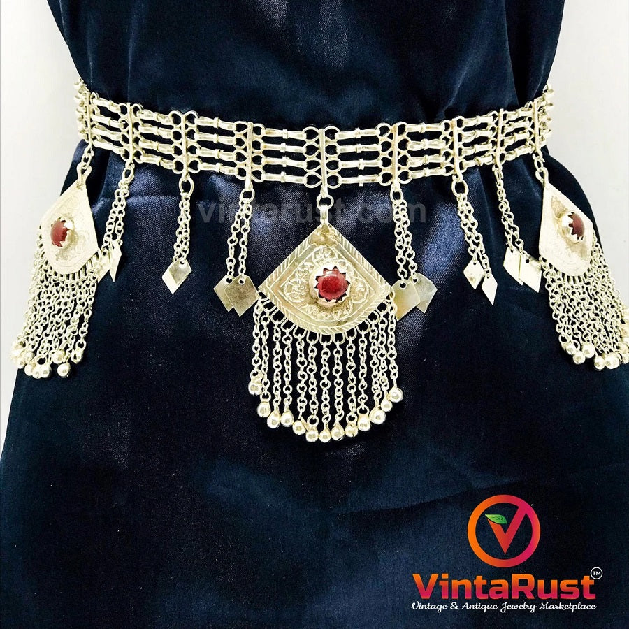 Tribal Boho Chain Kuchi Belly Dance Belt – Vintarust display picture 2