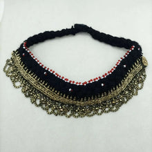 Load image into Gallery viewer, Tribal Choker Necklace with Vintage Bells

