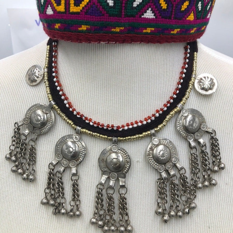 Tribal Choker Necklace With Silver Bells