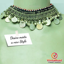 Load image into Gallery viewer, Tribal Coins and Silver Bells Choker Necklace
