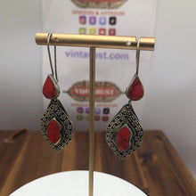 Load image into Gallery viewer, Tribal Handmade Glass Stone Earrings
