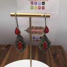 Load image into Gallery viewer, Tribal Handmade Glass Stone Earrings
