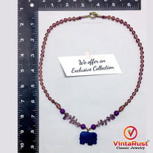 Load image into Gallery viewer, Tribal Handmade Purple Stone Beaded Necklace
