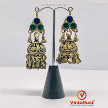 Load image into Gallery viewer, Antique Jhumka Earrings with Traditional Design
