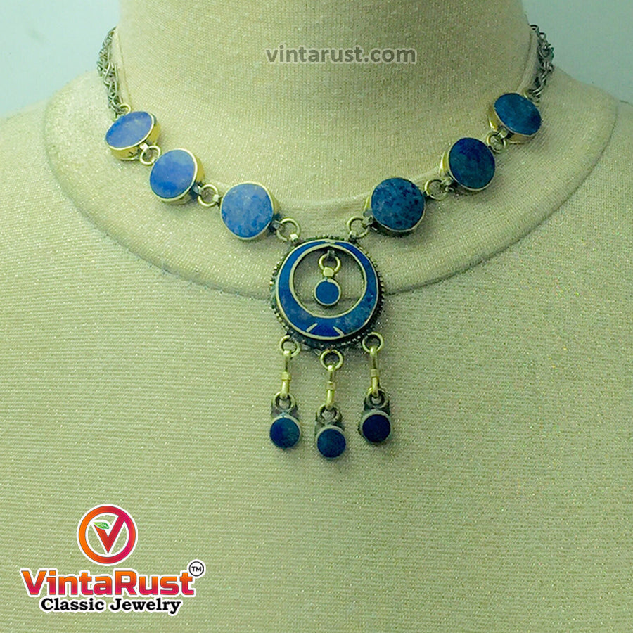 Bohemian Tribal Stone Pendant Necklace
